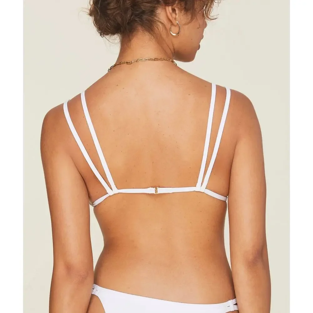 Andie Demi Moore Swim The Cannes Top Bikini White L NWT